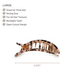 Teleties flat round clip with bendable teeth enables flexible hold during yoga.