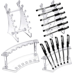 Teling pen display stand clear 6-layer front view for organized pens.