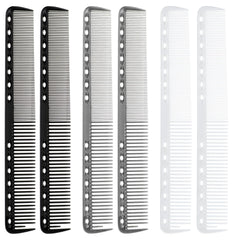 Telooco carbon fiber cutting combs pack closeup with 14 holes for precise sectioning.