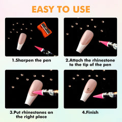 Telooco rhinestone picker rose red pens delivering stable grip for delicate rhinestones