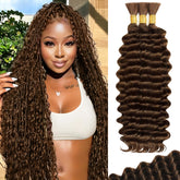 Temlux human braiding hair deep wave bundle pack shows natural texture and volume