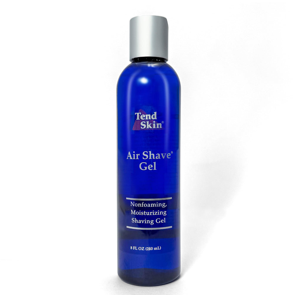 Tend Skin Air Shave Gel bottle demonstrating advanced hydration for a smooth shave.