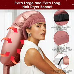 TEPENAR bonnet hood rose-gold with adjustable strap fits most hairstyles for hands-free styling