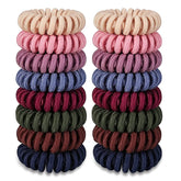 Teqifu hair ties spiral closeup shows soft TPU for gentle all-day hold.
