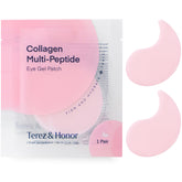 TEREZ & HONOR peptide collagen hydrogel eye patches packaging ideal for travel refresh