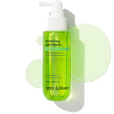 TEREZ & HONOR scalp serum bottle closeup shows lightweight formula for sensitive scalps
