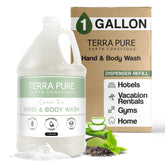 Terra Pure hotel body wash refill bottle for easy dispenser refills