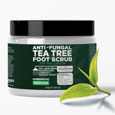 Terramed Just Think Comfort Foot Scrub tea tree oil bottle for a refreshing cleanse.
