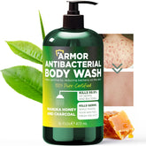 Terramed Just Think Comfort antibacterial body wash bottle ready for daily cleansing.