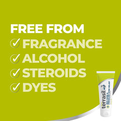 Terrasil Activated Minerals technology image emphasizing skin healing and protective barrier.