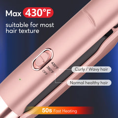 Terviiix cordless hair straightener heat plate close-up with tourmaline-ceramic infusion for smooth glide.