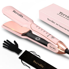 Terviiix titanium flat iron pink with ARC design for snag-free styling on all hair types