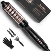 Terviiix thermal brush 1.25-inch curling action creates voluminous roots and soft curls.
