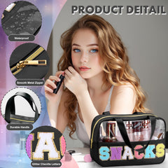 TESAFNG large capacity travel pouch fits toiletries, cosmetics, and snacks neatly for organized packing.