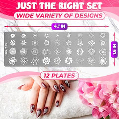 Tesorrio nail stamping plate leaves design for on-trend manicure layouts and DIY creativity