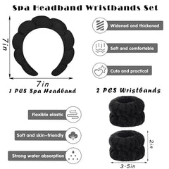 Tetizo spa headband wristband absorbent microfiber close-up for mess-free skincare