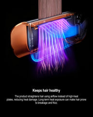 TEXOVYRAX airflow-attachment highlights airflow drying for a sleek straight look.