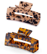 Textention large claw clip in tortoise shell with secure all-day hold