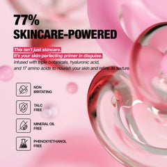 TFIT Delicate Silk Veil Art Primer swatches on skin show smooth, hydrated base