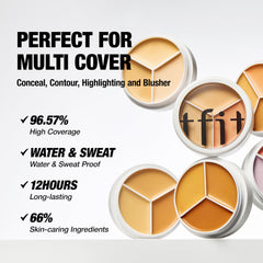 TFIT Korean concealer dark circle cover highlights under-eye brightening potential.