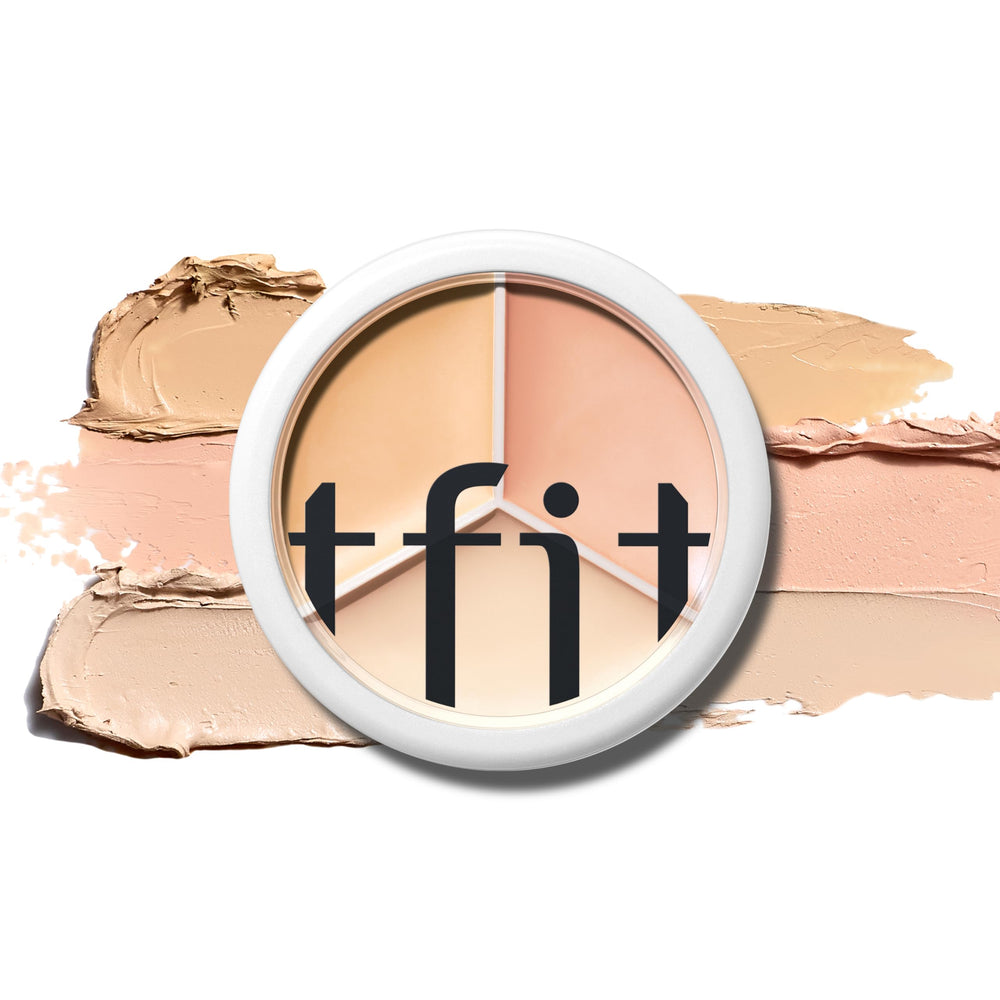 TFIT multi-use pot concealer 3in1 palette swatches show true pigment and color correction.