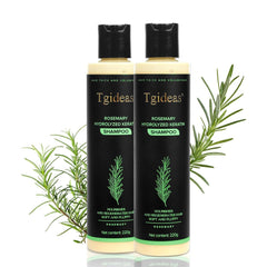 Tgideas Rosemary Biotin Shampoo bottle shows volumizing formula for thinning hair.