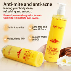 Tgideas sulfur soap texture exposes mild exfoliation for smoother skin texture