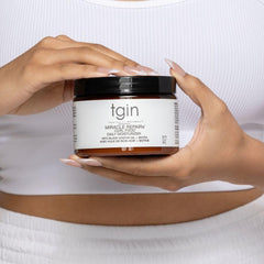 tgin Miracle RepaiRx curl food closeup texture highlights creamy moisturizing formula
