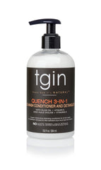tgin Quench 3-in-1 Co-Wash bottle delivers lightweight moisture for curls.