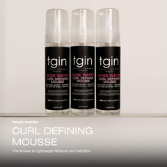 tgin Rose Water Defining Mousse creamy texture delivers soft definition