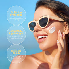 THANKYOU FARMER Sun Project Sun Cream texture swatch reveals invisible finish on skin