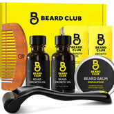 The Beard Club derma roller closeup highlighting 540 titanium-coated needles for facial refreshment.