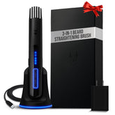 The Beard Struggle Carbon X Heated Brush front view shows cordless styling hardware for easy grooming