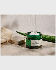 The Body Shop Aloe Vera Day Cream swatch on skin showing lightweight texture.
