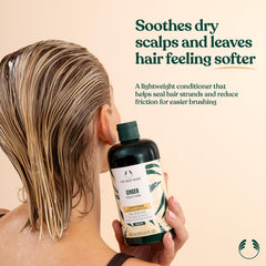 The Body Shop Ginger Scalp Care Conditioner ingredients list highlights vegan silk protein for nourishment.