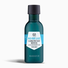 The Body Shop Maca Root & Aloe post-shave gel, tube front, soothing aftershave