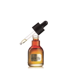 The Body Shop Oils of Life bottle close-up shows hydration potential.