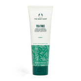 The Body Shop Tea Tree skin-clearing foaming cleanser bottle shows oil-control for blemish-prone skin.
