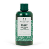 The Body Shop Tea Tree toner bottle shows mattifying action for clearer pores