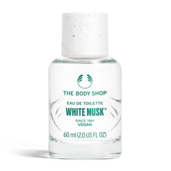 The Body Shop White Musk EDT bottle front shows a fresh floral musk profile for daily confidence.