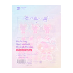 The Crème Shop Hello Kitty Pimple Patches close-up showing hydrocolloid dots absorbing oil.