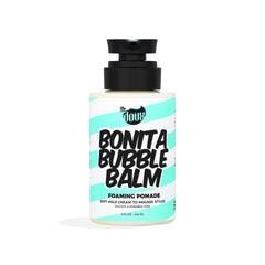The Doux Bonita Bubble Balm Foaming Pomade bottle shows lightweight control for curly hair.
