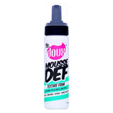 The Doux multi-use mousse bottle-dispense enables quick curl styling.