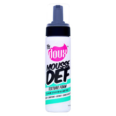 The Doux multi-use mousse bottle-dispense enables quick curl styling.