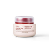 The Face Shop Pomegranate Collagen Eye Cream bottle highlighting hydrating lifting benefits.