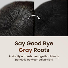 The Face Shop Quick Hair Puff natural brown puff closeup for natural hairline coverage.