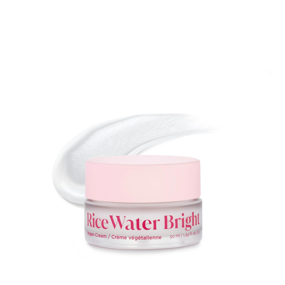 The Face Shop Rice Water Bright cream bottle shown for daily hydration.