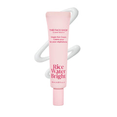 The Face Shop Rice Water Bright Eye Cream tube closeup highlighting its hydrating formula