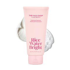 The Face Shop Rice Water Bright foam cleanser bottle delivers a hydrating cleanse for all skin types.