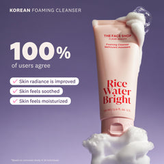 The Face Shop Rice Water Bright foam cleansing action captures impurities with soft foam